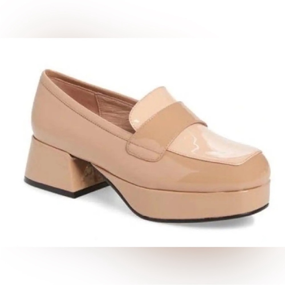 Jeffrey Campbell Student Platform Nude Patent Loafer size 6.5 - Picture 2 of 5